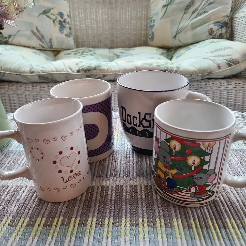 Coffee Mug Cup Lot - Vintage Christmas, Valentine, 